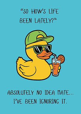 Funny Duck Ignoring Life