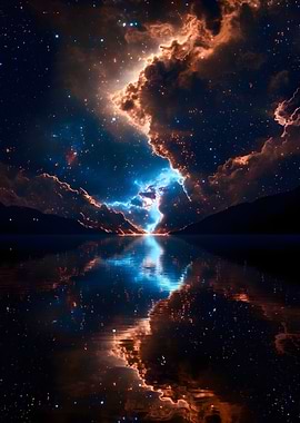 Cosmic Nebula Reflected in Water