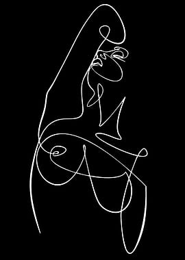 Abstract Line Art of a Woman