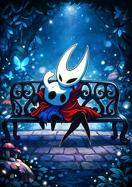 Hollow Knight Characters on a Bench