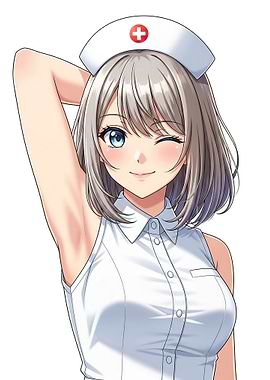 Anime Nurse Winking