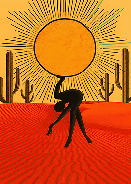 Desert Sun and Figure