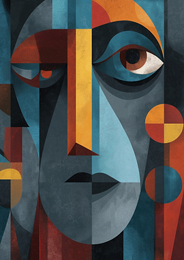 Abstract Cubist Portrait