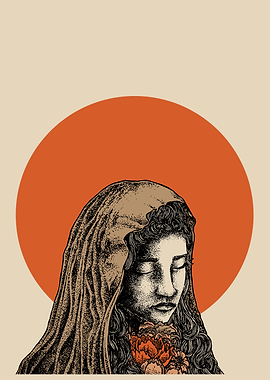 Woman with Veil and Flower