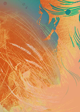 Abstract Woman with Wheat