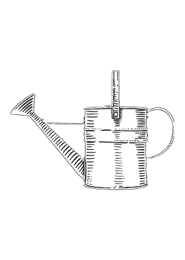 Vintage Watering Can Illustration