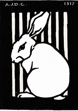 White Rabbit with Vertical Stripes