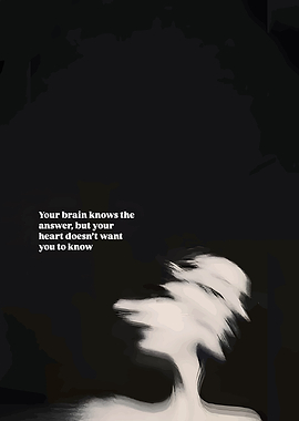 Distorted figure with inspirational text