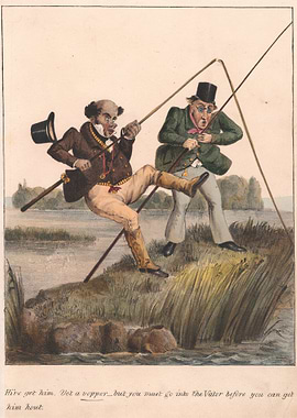 Two Men Fishing in a Pond