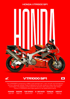 Honda VTR1000 SP1 Motorcycle Poster