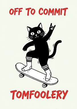 Cat on Skateboard