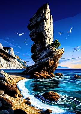 Dramatic Coastal Rock Formation