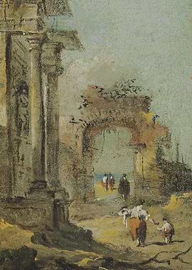 Figures in a Ruined Archway