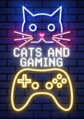 Cats and Gaming in Neon Lights