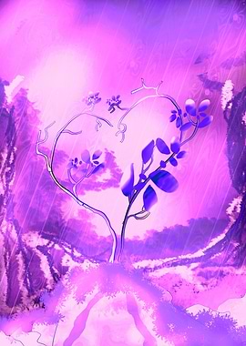 Heart-shaped tree with purple leaves