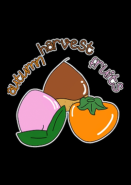 Autumn Harvest Fruits Illustration