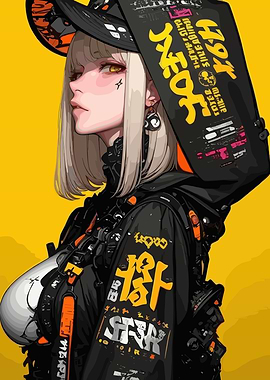Anime Girl with Yellow Accents