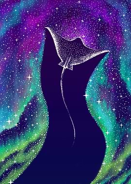 Star Collector in northern lights