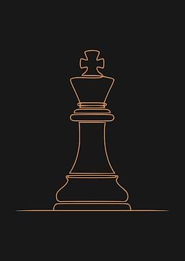 Chess King Minimalist Line Art (light version)