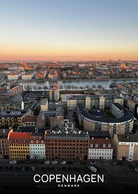 Copenhagen Cityscape at Sunset