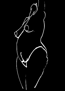Minimalist Line Art of Female Form