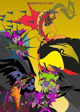 Abstract Fantasy Characters in Action