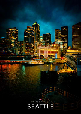 Seattle Skyline at Night