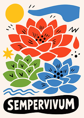 Sempervivum Flower Art Print