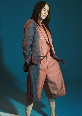 Billie Eilish in a Plaid Suit