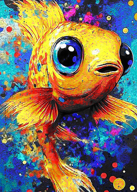 Vibrant Goldfish with Big Eyes