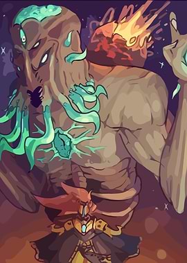 Giant Eldritch Being and Warrior