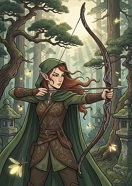 Elf Archer in Forest