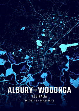 Albury-Wodonga Midnight City Map