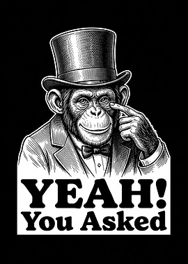 Chimpanzee in Top Hat and Suit