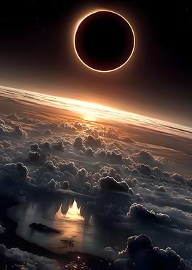 Solar Eclipse Over Earth