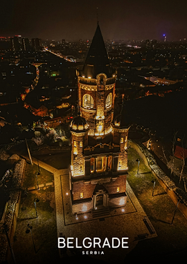 Belgrade Tower at Night