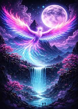 Phoenix Over Waterfall