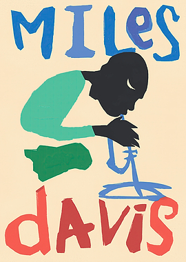 Miles Davis Saxophone Player Poster