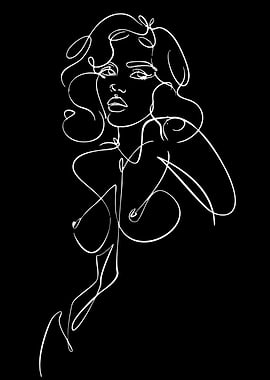 Abstract Line Art of a Woman