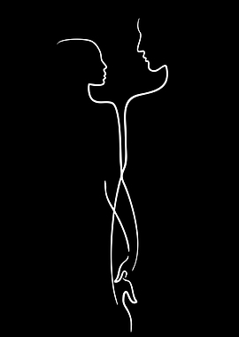 Minimalist couple line art