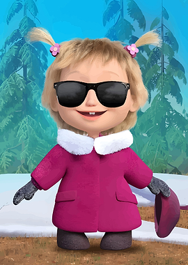 Masha in Sunglasses and Winter Coat