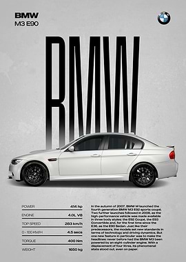 BMW M3 E90 Poster