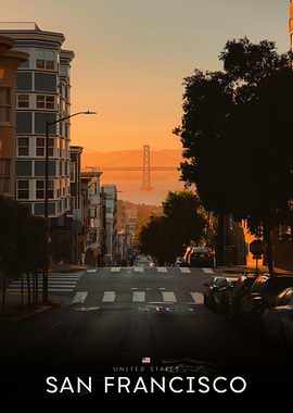 San Francisco Bay Bridge at Sunset