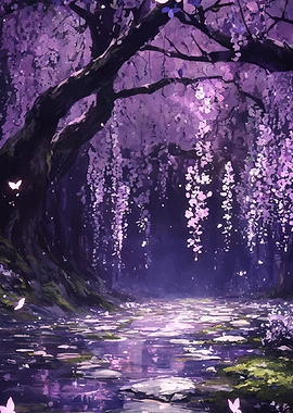 Enchanted Purple Forest Path