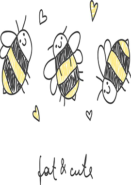 Cute Bees with Hearts