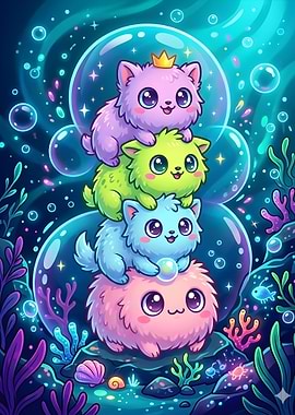 Cute Cat Tower Underwater