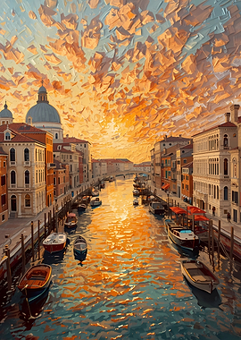 Venice Canal at Sunset