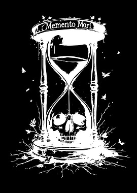 Memento Mori Hourglass Skull