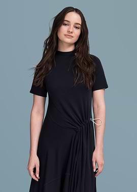Aisling Franciosi in black dress