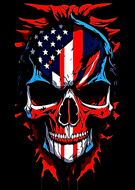 American Flag Skull
